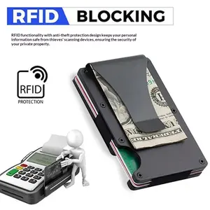 Stellar Glint Aluminum Alloy Card Holder RFID Anti-theft Metal Card Case Metal Card Sleeve Ultra-thin Men's Wallet Gift