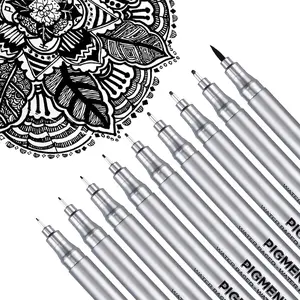 -Pen Fineliner Pens, Black Pigment Liner Multiliner Archival Ink  Fine Point Pens for Drawing, Sketching, Journaling, Doodling, 9 Pack