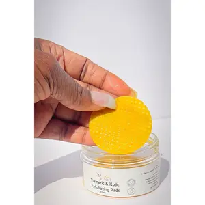 Turmeric & Kojic Brightening Exfoliating Pads - 30 Pre-soaked Pads for Radiant Skin Care Routine