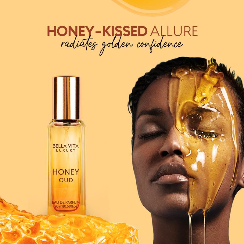 BellaVita Luxury's Honey Oud - (0.68 fl. oz./20 ml) | Eau de Parfum | Patchouli, Vanilla, Bergamot | Floral & Spicy | Long Lasting | Mini Perfume