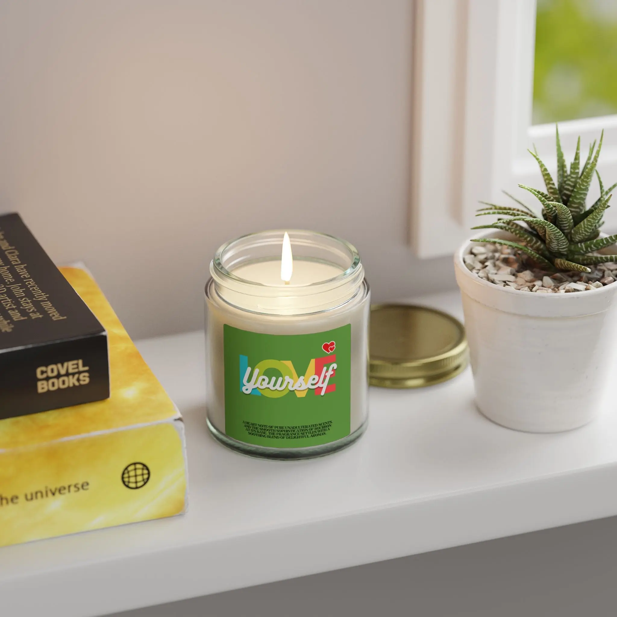 Scented Hand-Poured Soy-Coconut Wax Aromatherapy Candles - Compliant with ASTM Safety Standards, 4oz & 9oz, 9 Scents (Cashmere Musk, Amber, Lavender Included), Reusable Gold Glass Jar, Home Decor, Cozy Gift for Cozy and Comforting Atmosphere