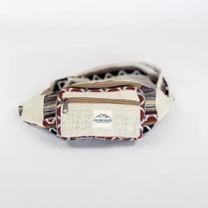 NatureSack Black Design Hemp Fanny Pack, Sustainable Material, Adjustable Belt Strap