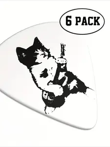 Pack of 6, Kitten Guitar Black and White Style Guitar Pick, Unique Guitar Gift, Suitable for Bass Electric Guitar and Acoustic Guitar, Perfect for Anniversaries, Birthdays, Perfect Gift for Cat Lovers