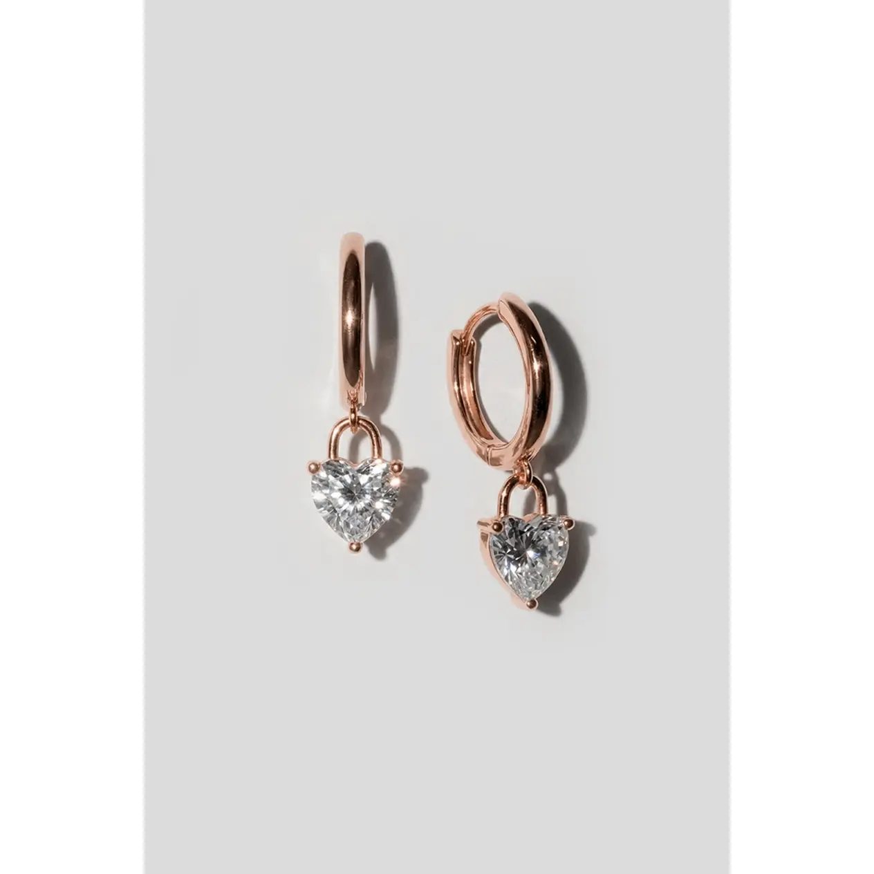 Rose Gold Heart Huggies