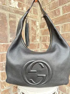 Pre-owned GUCCI Leather Shoulder Bags Soho Hobo Large	Black 52367