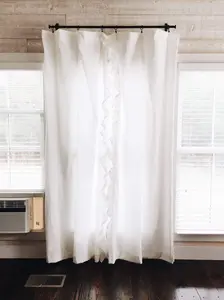 White Ruffled Curtains