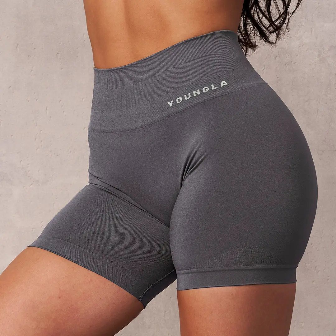 Youngla Women's Seamless Yoga Leggings High Waist Tummy Control Workout Shorts for Running Fitness Exercise