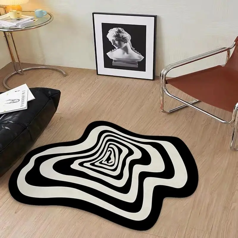 Christmas Geometric Pattern Non-slip Irregular Rug, 1 Count Floor Mat for Bedroom, Living Room Decoration, Home Decor Ideas, Cute Girly Room Accessori