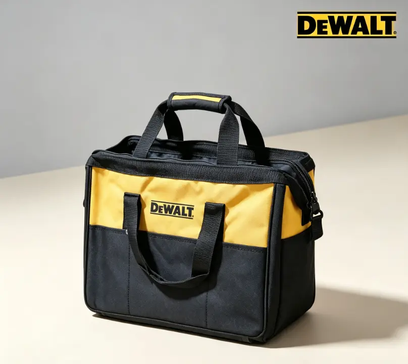 DeWalt Heavy‑Duty Tool Bag, 1680‑Density Wear‑Resistant Polyester Fabric, Multiple Internal And External Pockets, Waterproof Hard Base And Padded Carry Strap, For Electrician, Carpenter And Daily Construction‑Site Tool Storage