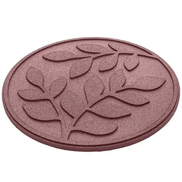 RevTime Rubber Garden Stepping Stone with Olive Leaves Design 17-3/8", 3/4" Thick for Home, Garden, Lawn (Pack of 6) Terra Cotta