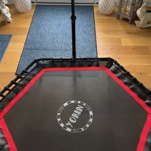 YORIN   Foldable Trampoline for Adults 40" 48" 50"  Indoor Outdoor Garden Workout Trampoline with Adjustable Handle  Foldable Mini Trampoline round trampoline Stable Quiet Workout Tranpoline Equipment Exercise Rebound for Adults Jump Training