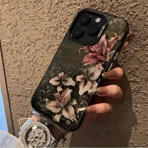 Vintage Floral Pattern Aesthetic Tpu Protective Anti-Drop Phone Case Cover for iPhone 6/7/8/x/XS/XR/XS Max/11/12/13/14/15/16/17 Pro Max, Perfect Gift for Women