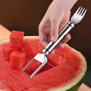 Windmill Fruit Slicer - Stainless Steel Watermelon Cutter with Fork Handle for Easy Slicing and Serving of Fruits