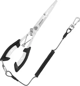 Stainless Steel Fishing Pliers, Needle Nose Pliers Fishing, Fishing Pliers Hook Remover, Fishing Pliers Kit with Lanyard,