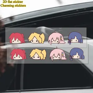 1SET "Chibi Cartoon Avatar Cute Anime Logo" Minimalist Cool Trend Cute Anime-Style Sticker For Car Door, Laptop Minimalist Cute Anime Goodie Adds Sleek Anime Lovely Texture Top For Ultra-Minimalist Cute Anime Style Fans