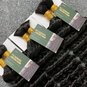 Deep wave 18inch humanhair bulk, for crochet hair or boho