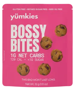 Yumkies Bossy Bites Soft-Baked Gluten-Free Keto-Friendly Mini Cookies 1G Net Carbs 120 Calories Refined Sugar Free Seed Oil Free