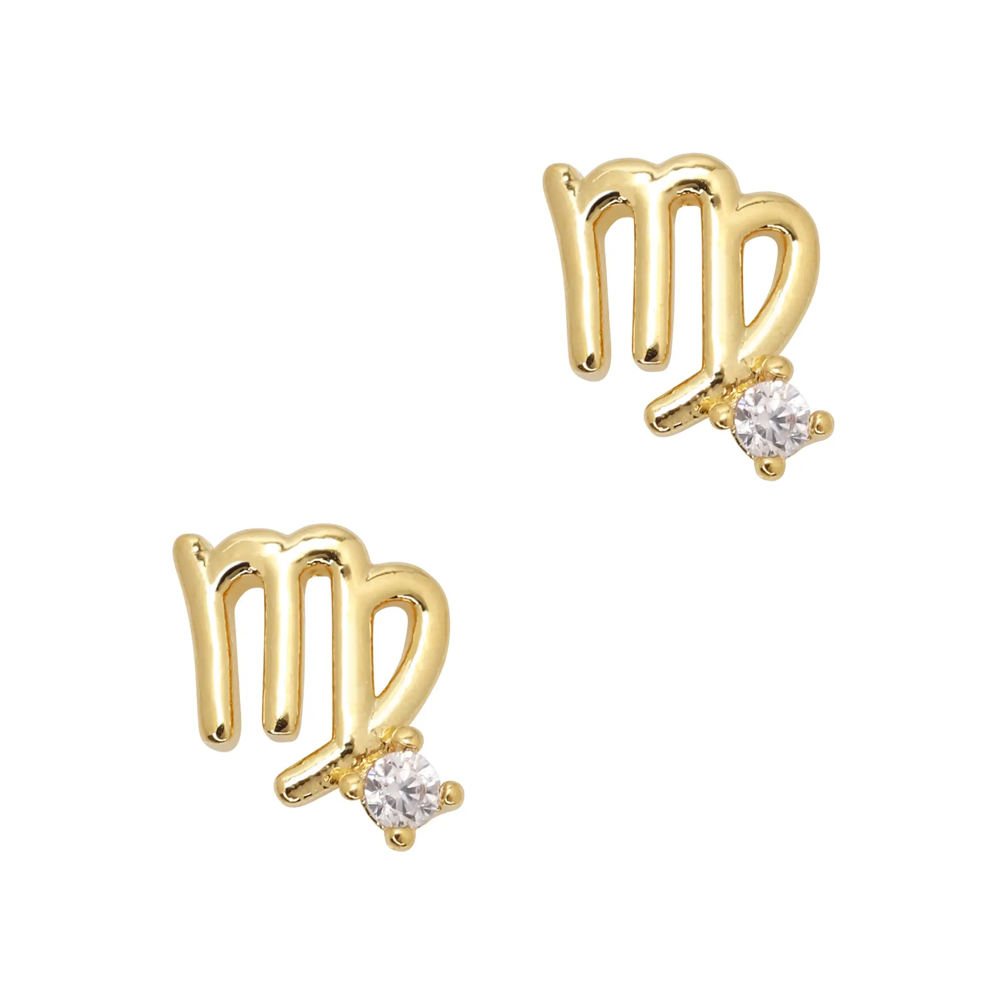 Virgo / Zodiac Sign Zircon Charm / Gold Virgo / Zodiac Sign Zircon Charm / Gold