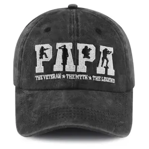Veteran Papa Gifts for Men, Patriotic Decorations Army Baseball Cap, Funny Adjustable Military Hat, Father's Day Retirement Gifts for Dad Grandpa