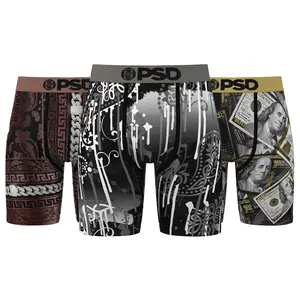 PSD Underwear Men's Bandana Print Luster Lux Boxer Briefs 3-Pack