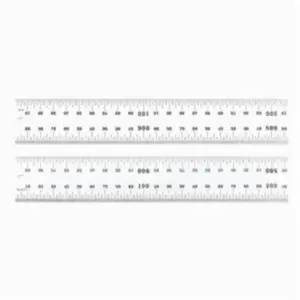 Starrett C635-1000 1000 mm No.35 Graduations Precision Tempered Spring Steel Rule with Metric, Satin Chrome