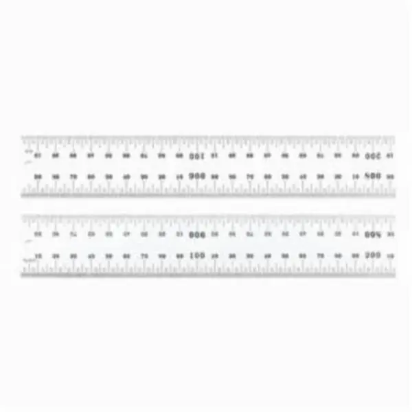 Starrett C635-1000 Precision Tempered Spring Steel Rule, 1000 mm Metric, No.35 Advanced Staggered Graduations, Satin Chrome, 1.2 mm, Ground Square on Both Ends, Machine-Divided Office Measuring Tool