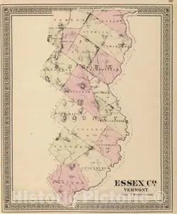 Essex County, Vermont 1876 Historical Map Print