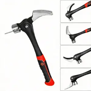 Carbon Steel Forged Claw Hammer, 16oz Heavy Duty, Magnet Guide, Shock Grip - Ideal for Framing, Carpentry outdoorfun