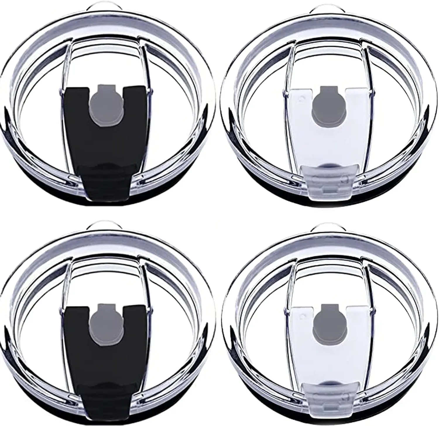 Pack of 4 Splash Resistant Lid, 20 oz Tumbler Lids Spillproof for Beast, Juro, Ozark Trail, Rae Dunn, Atlin, Coffee Mug and More Cooler Cup, Covers for 20 Ounce Tumbler