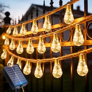 Solar Outdoor String Lights, 25/15/10 Bulbs Fairy Light Strings, 8 Lighting Modes, Ideal for Fence, Garden, Party, Christmas Decor