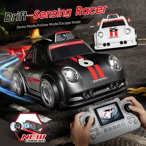 RC Drift Car with Camera, 2.4GHz Remote Control Toy Car with Live View, Gesture Sensing, Follow/Escape Modes, Light & Sound, Mini Stunt Race Car for Kids