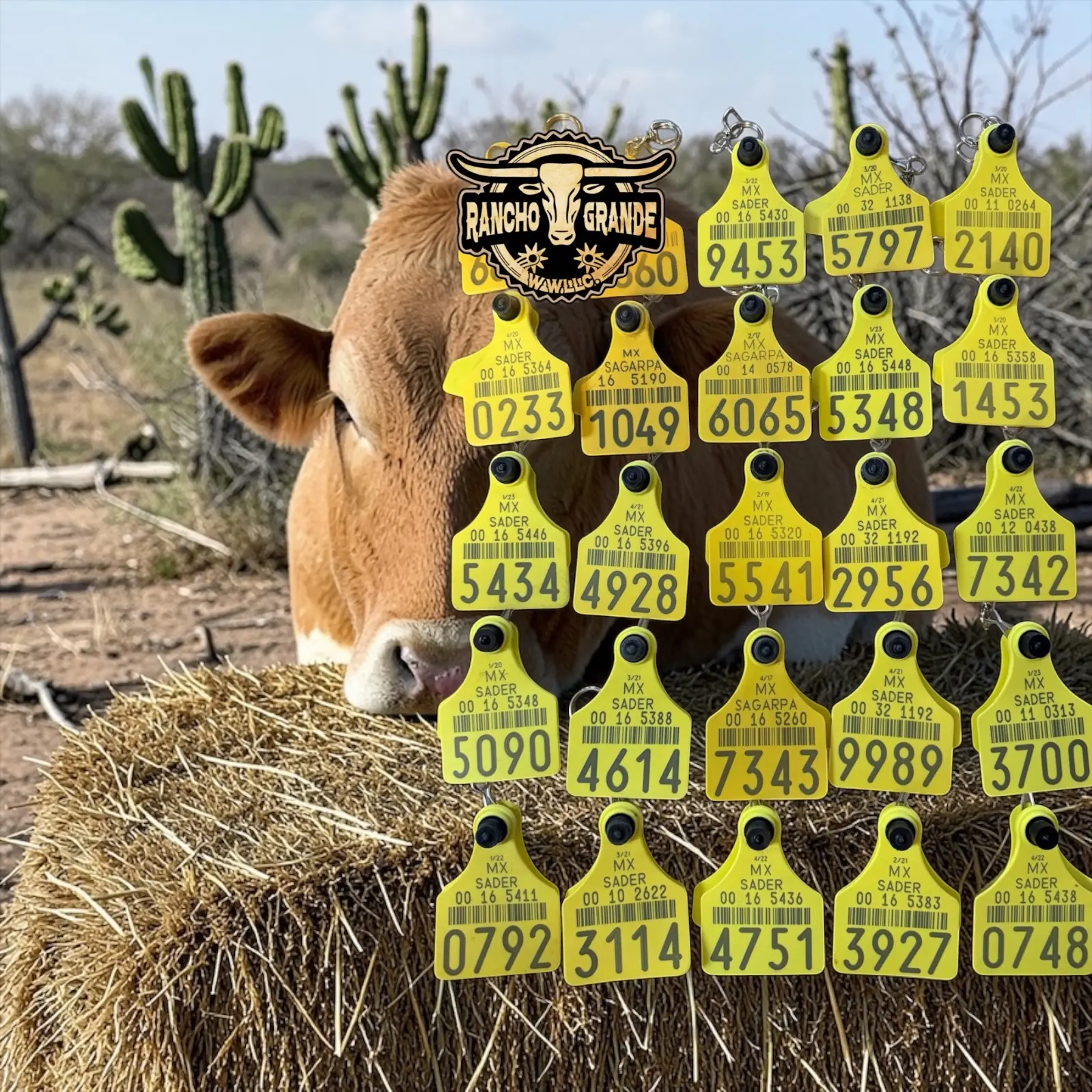 Original Cow Tag Western Keychain