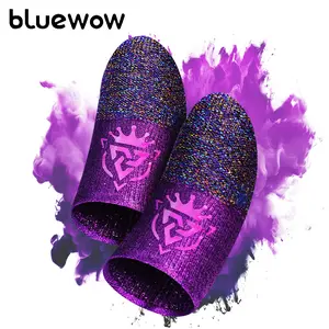 BlueWow SilverFiber Mobile Gaming Finger Sleeves (10 Count) - Ultra-Soft 0.3mm Thin Fabric, High Sensitivity, Sweat-Proof, Hygienic Individual Sealed Bags, Touchmade, Compact & Portable Gaming Accessories for Gamers