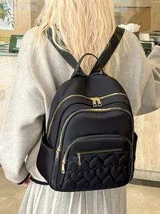 Women's Casual Korean Style Shoulder Bag, Fashionable Simple City Commuter Travel Backpack, Large Capacity Embroidered Bag for Fall Winter