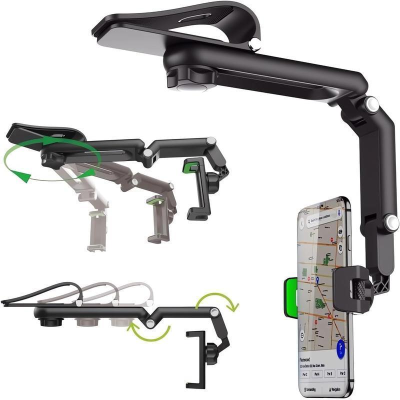 2025 Good Quality New 1080° Multi-function Sun Visor Universal 360 Degree Rotating Phone Holder Suitable for Any Scene Car Holder -Rotatable and Retractable adjustable