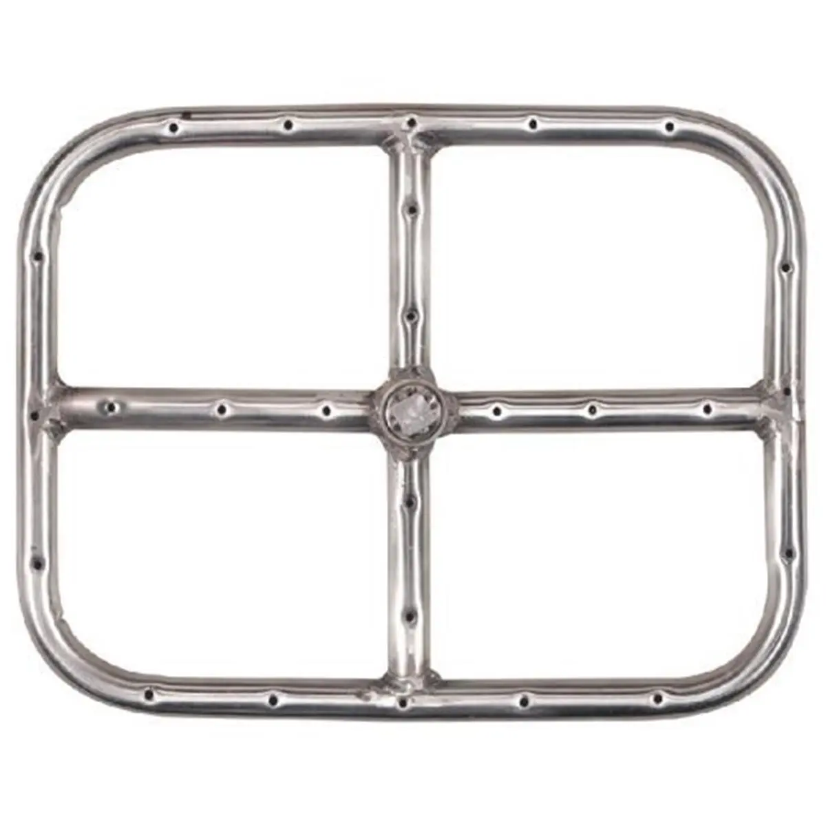 Dagan FR-1815S Stainless Steel Rectangle Outdoor Fire Pit Burner - Metal Fire Ring, 1/2" Thread Size, 5 lbs, Heavy-Duty for Home Improvement, Patio Use