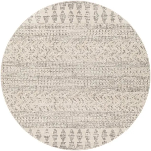Livabliss ROM2329-67RD Round Machine Woven Rug, 6 ft. 7 in. Indoor Medium Pile Multi-Color, Eclectic Look Round Shape Carpet