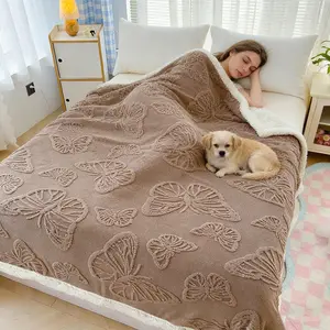 King/queen Size Butterfly Blanket, Breathable Non-Sweaty, Multi-Color Options, Ideal for Bedroom, Office, Outdoor Camping, Picnic, Sofa Use