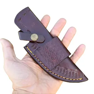EDC Carry Artisan Handmade Leather Fix Blade Knife Outdoor Hunting Camping Vertical Sheath