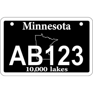 Personalized Black Minnesota ATV/UTV License Plate **Minnesota Department of Natural Resources Compliant* (Without Frame)