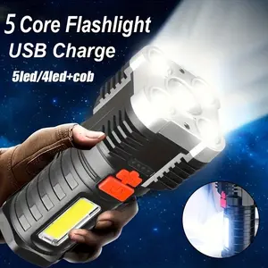 Super Bright LED Torch Flashlight+USB Rechargeable Tactical Camping Outdoor Lamp