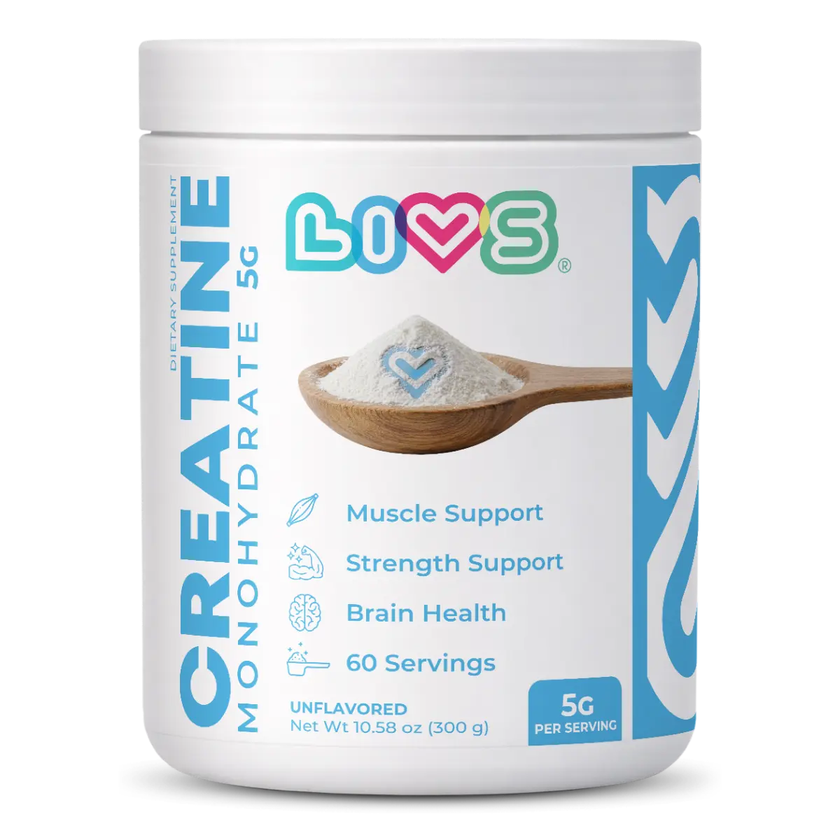 Creatine Monohydrate Supplement, 5g Servings for Muscle Support & Post-Workout Recovery