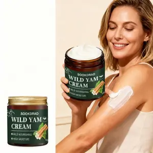 Wild Yam Cream, Wild Yam Extract, Hydrating Locking Moisture, Smooth Skin, Full Body Use, 80g, Gentle on Sensitive Skin, Portable