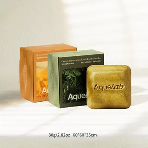 Aquelab 80g Calendula & Cinger Root Shampoo Bar + 80g  Oriental Arborvitae Leaf & Fo Ti Root Shampoo Bar- He Shou Wu Shampoo Bar Nourishing