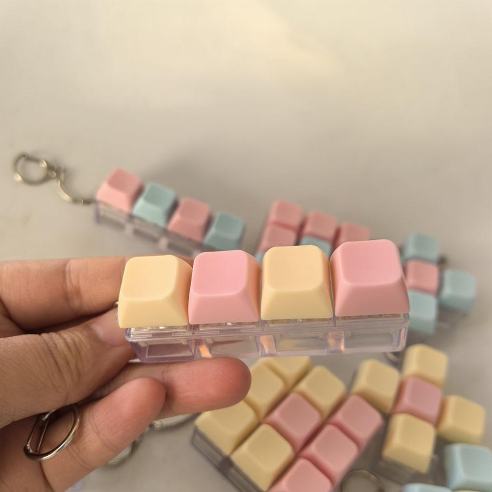 Fidget Decompression 1/4/5/9 Keyboard Key Toy Anti Stress Finger Keyboard Games For Adults Antistress Toys Boys Girls Keychain