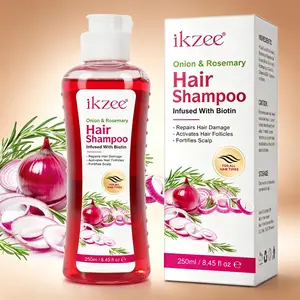 Ikzee Onion Repair Shampoo 250ML, Contains Biotin and Rosemary, Deep Nourishment, Calms Frizz, Smooth, Cares for Scalp