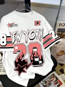 Men's 3D Digital Print T-Shirt, Breathable Mesh Fabric Round Neck Short Sleeve Summer Top, Casual Streetwear Fitted Long All over Print Tee, Menswear