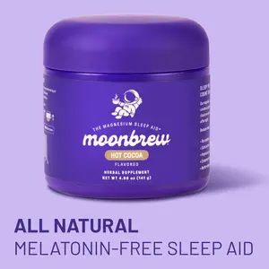 MoonBrew Sleepy Hot Cocoa – Melatonin-Free Magnesium Sleep Drink – Sugar-Free Calm Mix