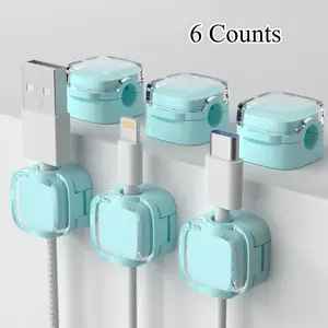 Cable Clamp Organizer, 6 Counts Cable Clamp Organizer, Durable Cable Management Tool for Home and Office, Desk Cable Organizer