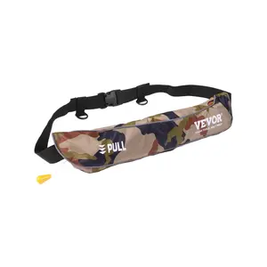 VEVOR Manual Inflatable Belt Pack for Adults, 105N Buoyancy, Over 80 Pounds and Up to 59 in Waist Adjustable, Inflatable PFD Waist for SUP Paddelboarding, Kayaking, Green (CO2 Cylinder Not Included)